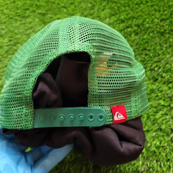 Vintage Y2K Quiksilver Trucker Hat AOP Logo Print Snapback Surf Skate - Picture 3 of 8